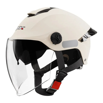 Summer impact protection safety open face motorbike helmet motorcycle short lens ordinary tail wing black