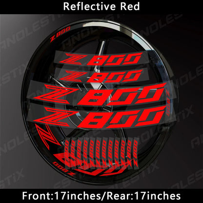 AnoleStix Reflective Motorcycle Wheel Sticker Hub Decal Rim Stripe Tape For Kawasaki Z800 2018 2019 2020 2021 2022 2023 2024