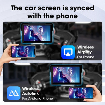 Vtopek 5"/7" inch Motorcycle DVR GPS Navigation Multimedia Player Wireless CarPlay Android Auto IPX7 Waterproof Screen Recorder