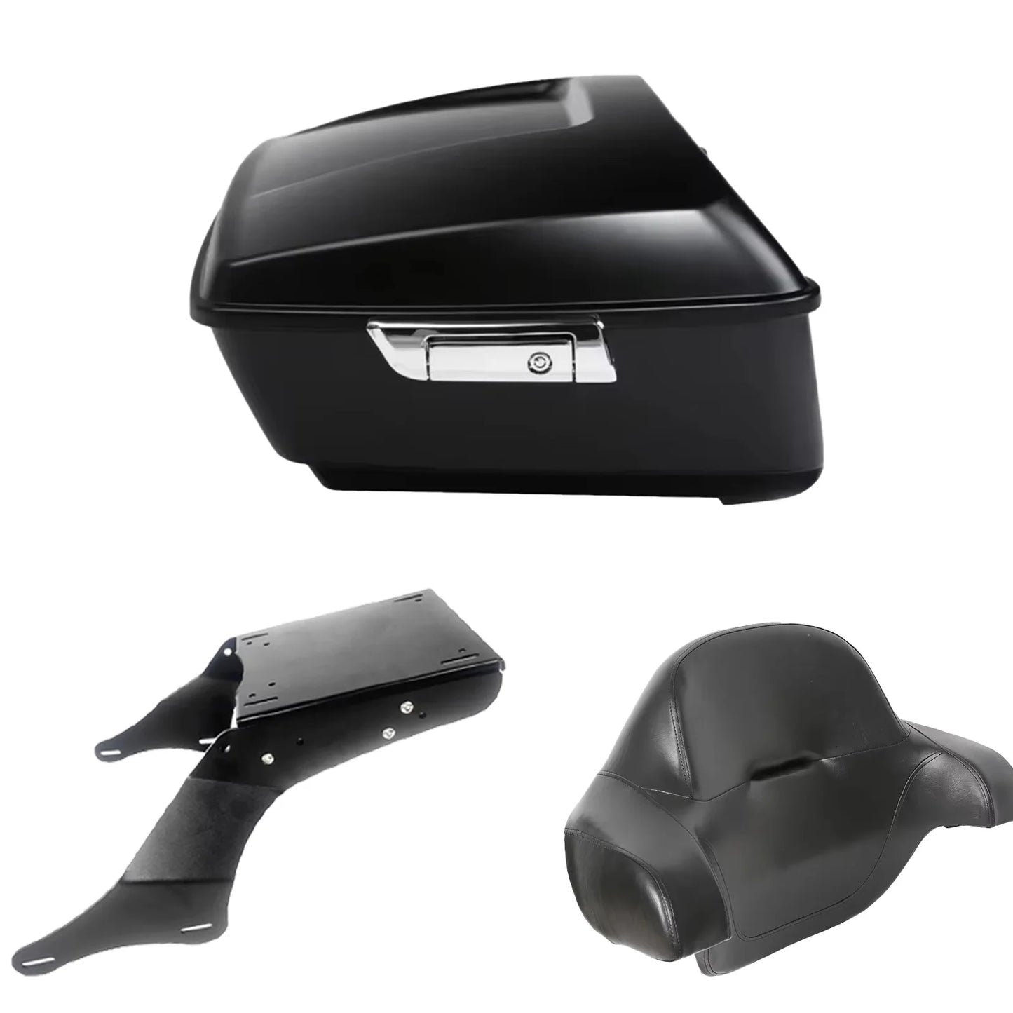 For Kawasaki Vulcan 1700 Vaquero Vn1700 2010-2025 Waterproof ABS King Tour Pak Pack Top Box Case With Luggage Rack