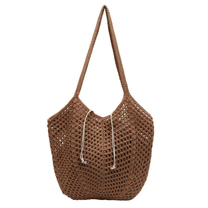 Chic Simple Lady Large Capacity Shoulder Bags Shopping Beach Bag for Women Casual Straw Woven Tote Bag Female Handbag Purses