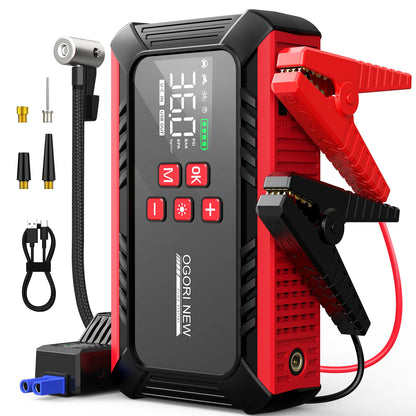 Jump Starter with Air Compressor 150PSI, 7000/8000A Portable Car Battery Booster (All Gas/16L Diesel)