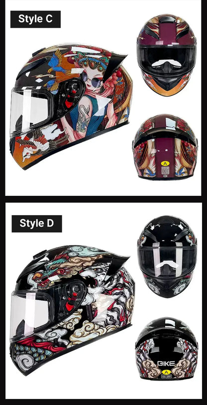 Adult Helmets For Motorcycle Full Face Helmet HD Visors Capacete De Moto Capacetes DOT Approved