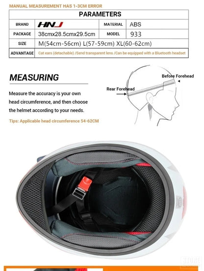 Capacete Casque Moto Motorcycle Full Face Helmet Women Moto Ear Helmets Personality Motorbike Helmet Cat Ear Helmet Motocross