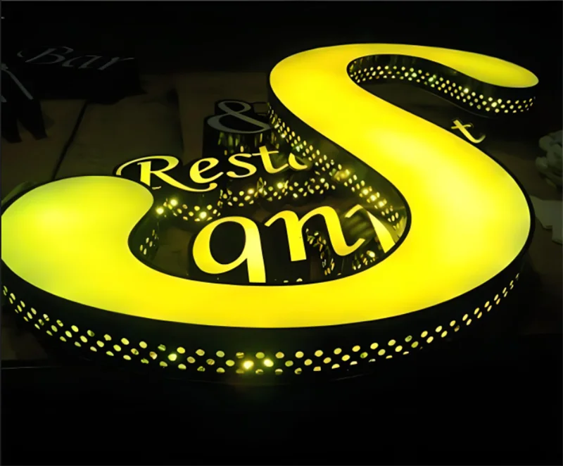 Custom Made Front Lit & Side Lit LED Channel Letters Signs Perforated Shop Signs Exterior Use