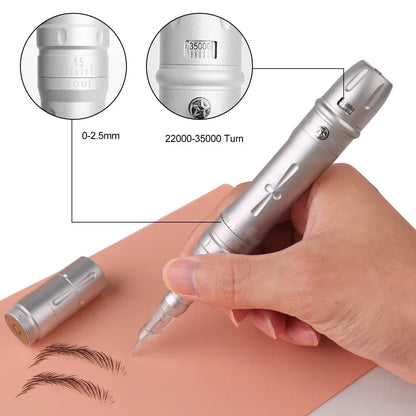 New Wireless PMU Tattoo Machine Permanent Makeup Microblading Eyebrow Lip Eyeliner Professiona Rotary Tattoo Pen Gun Kit