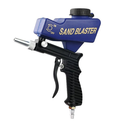 90psi Pneumatic Sandblasting Gun Kit - Adjustable Portable Sand Blaster with Gravity Feed for Continuous Paint Removal & Surface