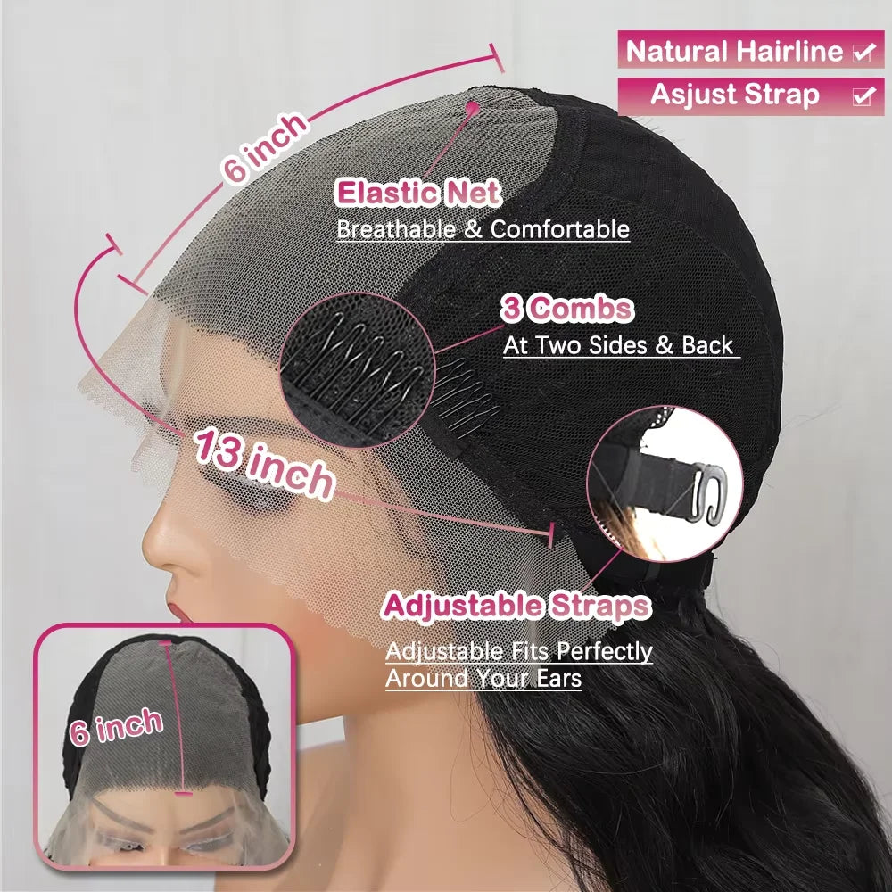 X-TRESS Synthetic Lace Front Hair Wigs for Women 32inch Long Loose Wave Black Color 13X6 Lace Frontal Wig with Natural Baby Hair