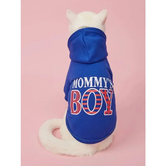 Pet Clothes for Dog Cat Puppy Hoodies Coat MOMMY'S BOY Sweatshirt Dog  Outfits for Small Medium Dog Cat