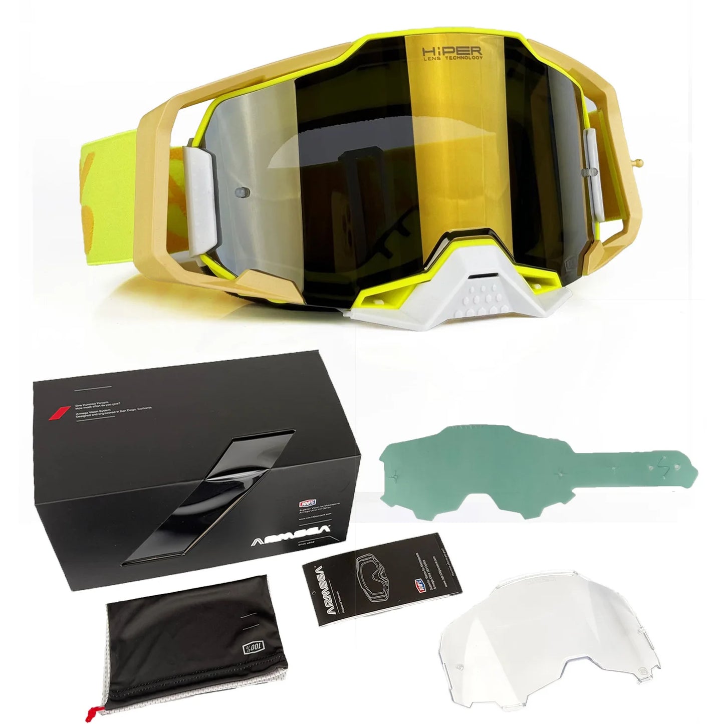 Professional Sports Goggles Windproof Dustproof Anti Fog for Motorcycle Cycling Skiing OTG Over The Glasses UV Protection Lens