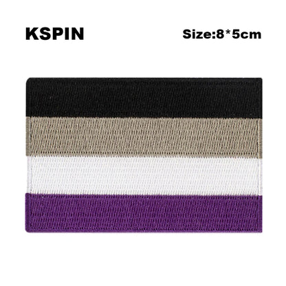 Nonbinary Bear Pride Asexual Gender Fluid Flag Transgender Pride Embroidery Patches Iron on Patch Saw on Patches