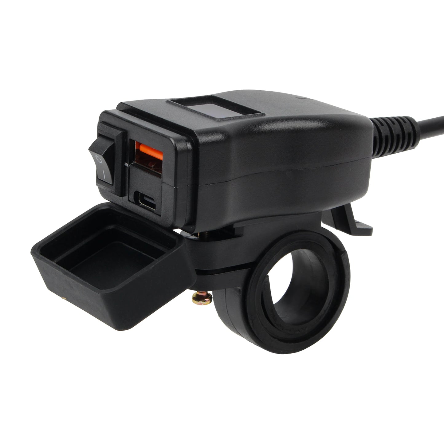 PD QC3.0 Motorcycle USB Fast Charger 12V Power Supply Adapter 60W Handlebar USB Type C Socket with Switch Voltmeter Waterproof