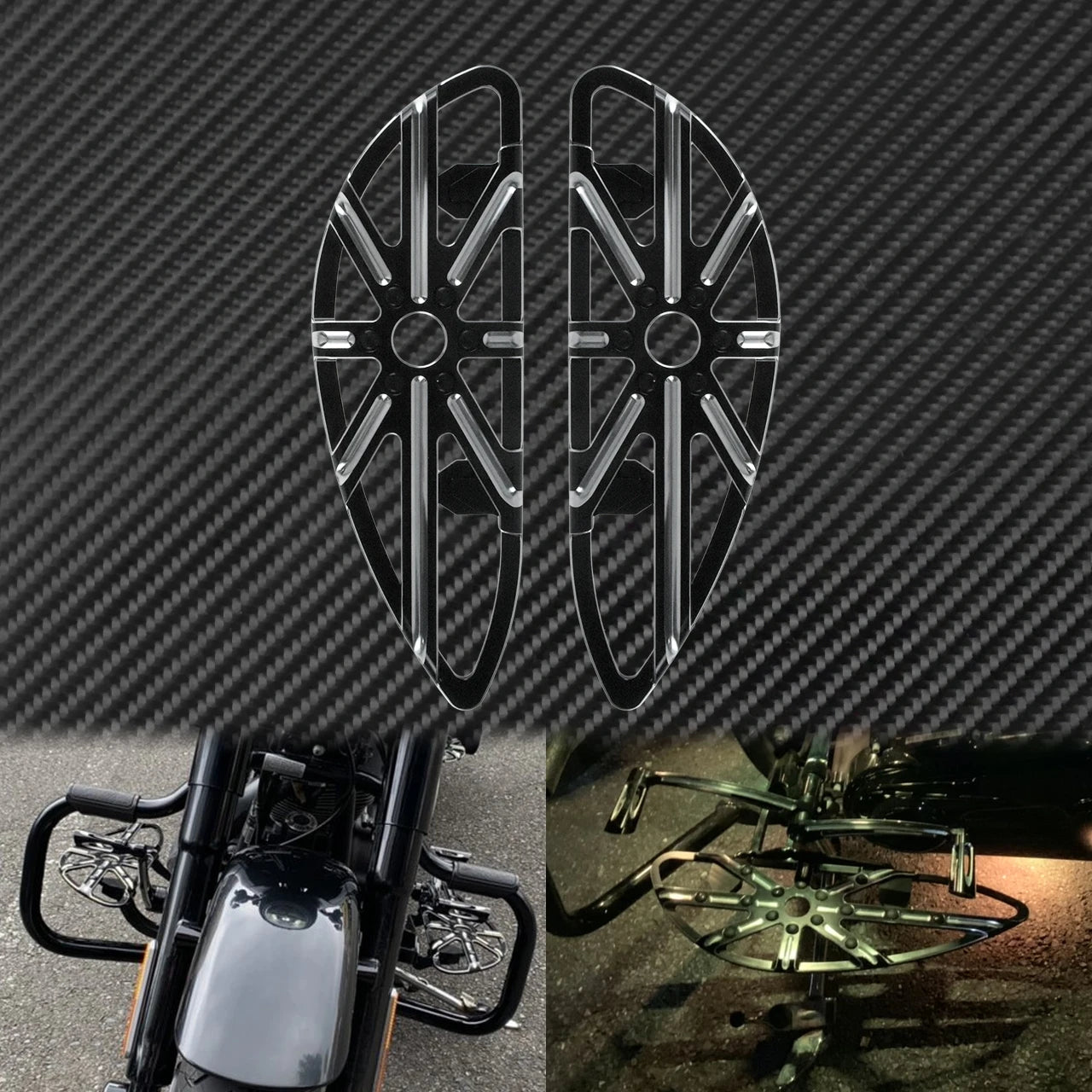 Motorcycle Floorboard Front Rear Footrest Driver Footpeg Passenger Pedal For Harley Touring Electra Street Glide Dyna Softail FL