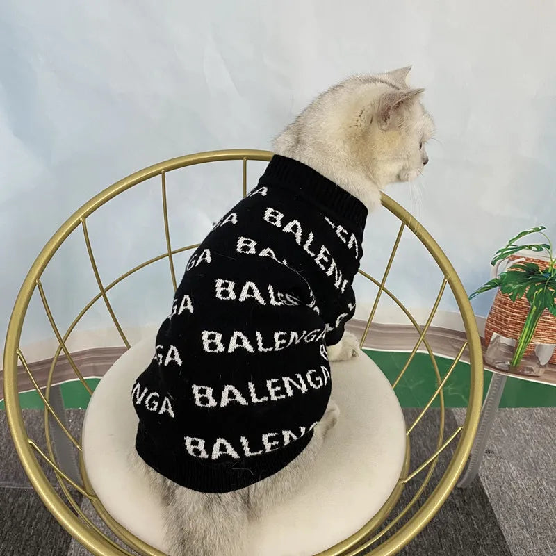 Pet Trendy Brand CC Letter Bear Head Autumn/Winter Warm Teddy Pomeranian Dog Cat Small Dog Sweater