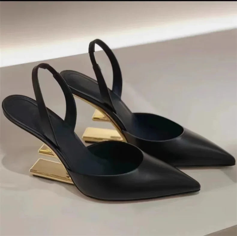 Women Single Shoes Fashion Sexy Anti Slip High Heels 2025New Special-shaped Half-support Simple Banquet Shoes for Women Footwear
