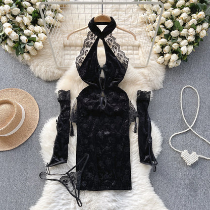 Japanese Kimono V-neck Printed Flower Bow Waist Shaping Cardigan Dress Women Clothing Loose Long Sleeve Vintage Sexy Lace-up New