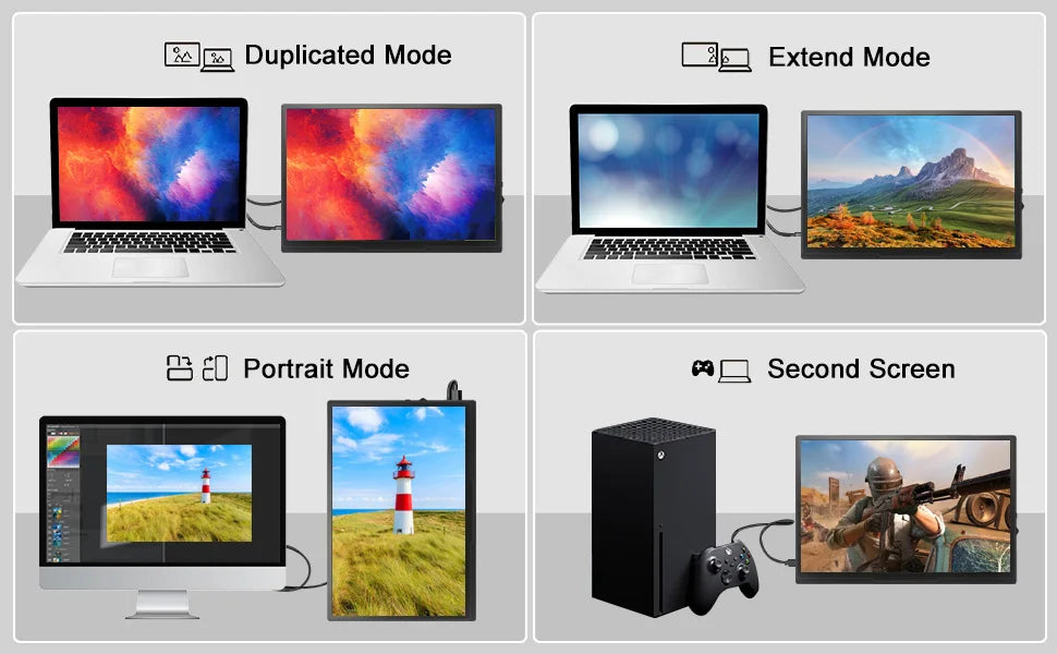 11.6 Inch Portable Monitor HDMI-Compatible Laptop Second Screen Gaming Extended Display for Steam Deck Laptop Switch PS4 /5