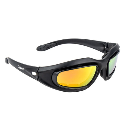 KEMiMOTO Motorcycle Glasses UV400 Polarized Sunglasses For Shooting Eye Protection Windproof Moto Goggles Antifog For Cycling
