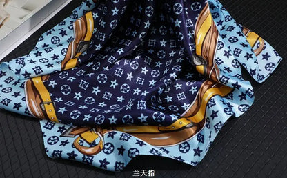 90*90CM Fashion Scarves for Women Shawl Print Silk Satin Hijab Scarf Female Bandana Luxury Brand square Shawls Scarfs For Ladies