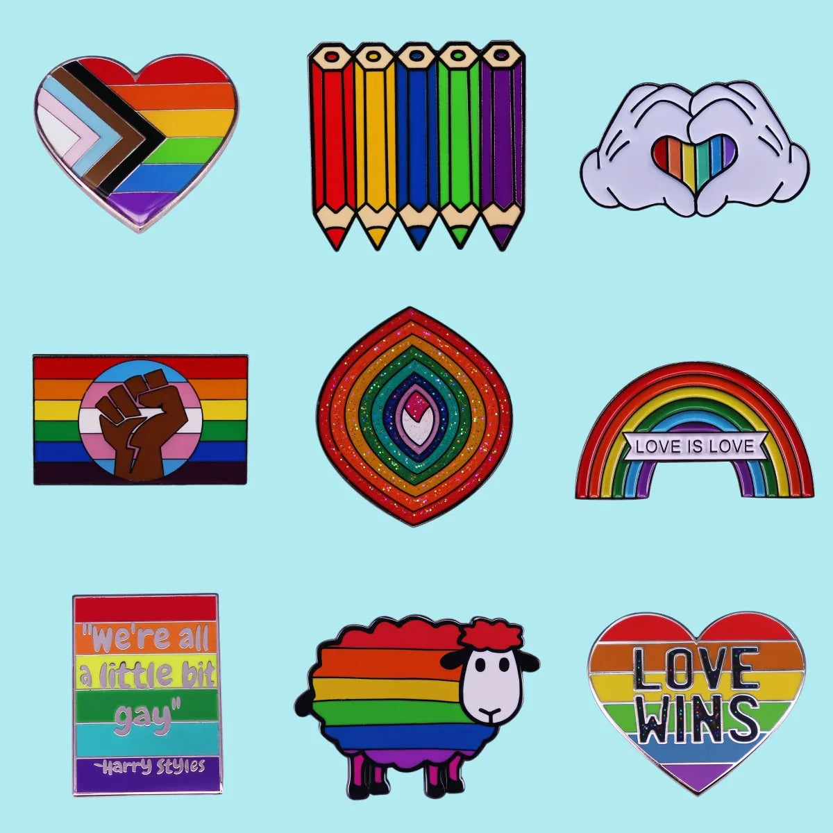 LGBT Gay Pride Rainbow Flag Heart Enamel Pins Fashion Lapel Metal Badges Backpack Brooches Proudly Go Purride Pin Wholesale