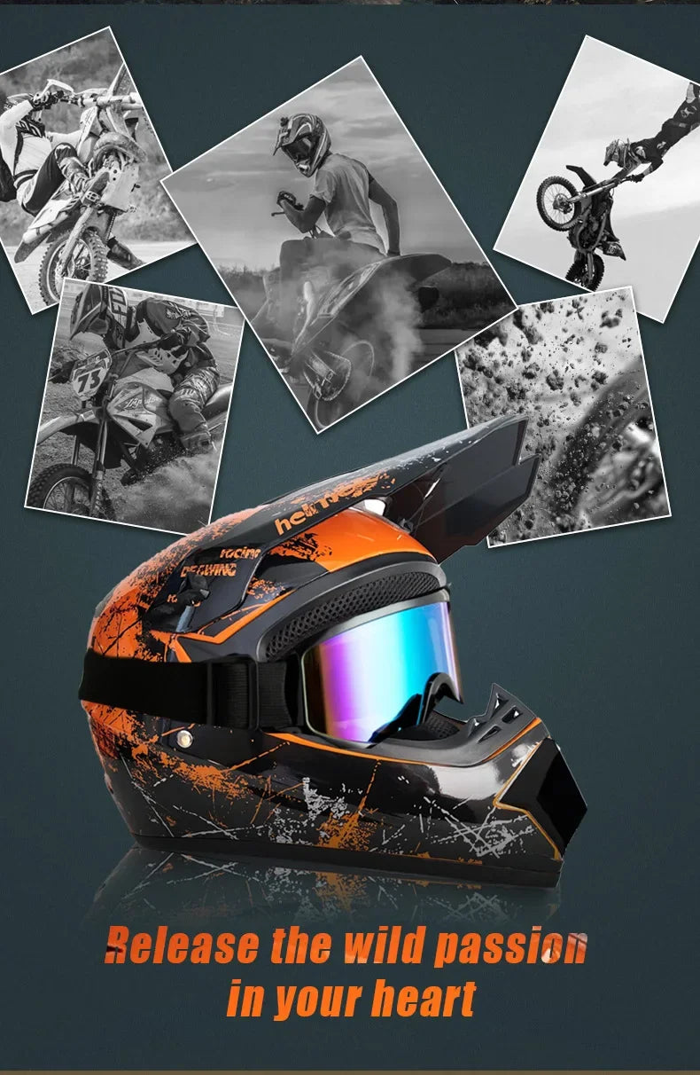 Youth Motorcycle Helmet Children Off Road Capacete Dirt Bike Downhill ATV DH Go-kart Cross DOT Approval Mountain Bike For Kids