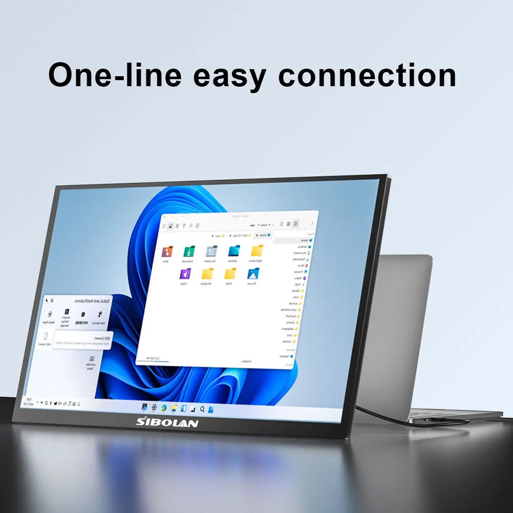 Sibolan 27 inch 2.5K Portable Monitor 165Hz 72% sRGB HDMI USB-C Plug Built-in Mount Laptop Display Extender For Windows Mac