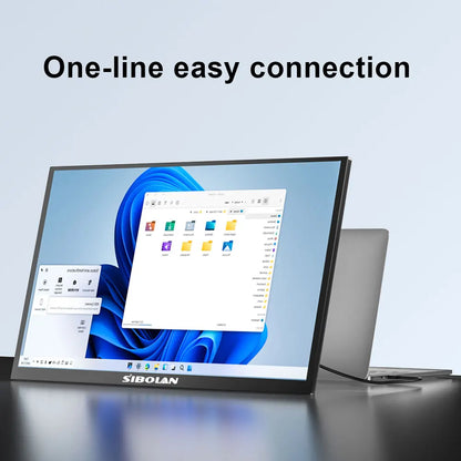 Sibolan 27 inch 2.5K Portable Monitor 165Hz 72% sRGB HDMI USB-C Plug Built-in Mount Laptop Display Extender For Windows Mac