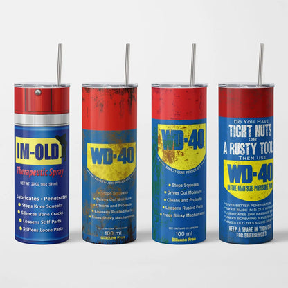 20Oz WD40 Mechanic Oil Stainless Steel Vacuum Double Wall Insulated Tumbler with Lid Cold Hot Drink Coffee Mug Engineer Gifts