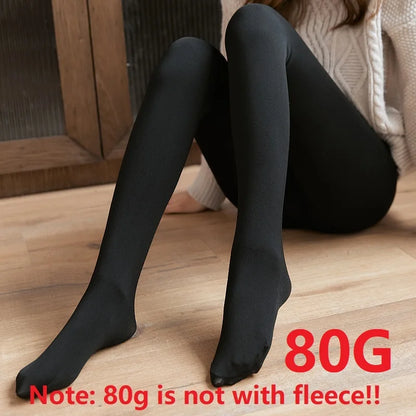 Women Thermal Pantyhose for Winter Warm Leggings Panty Polar Skin Black Effect Stockings Thermal Women Sock Fleece Lined Tights