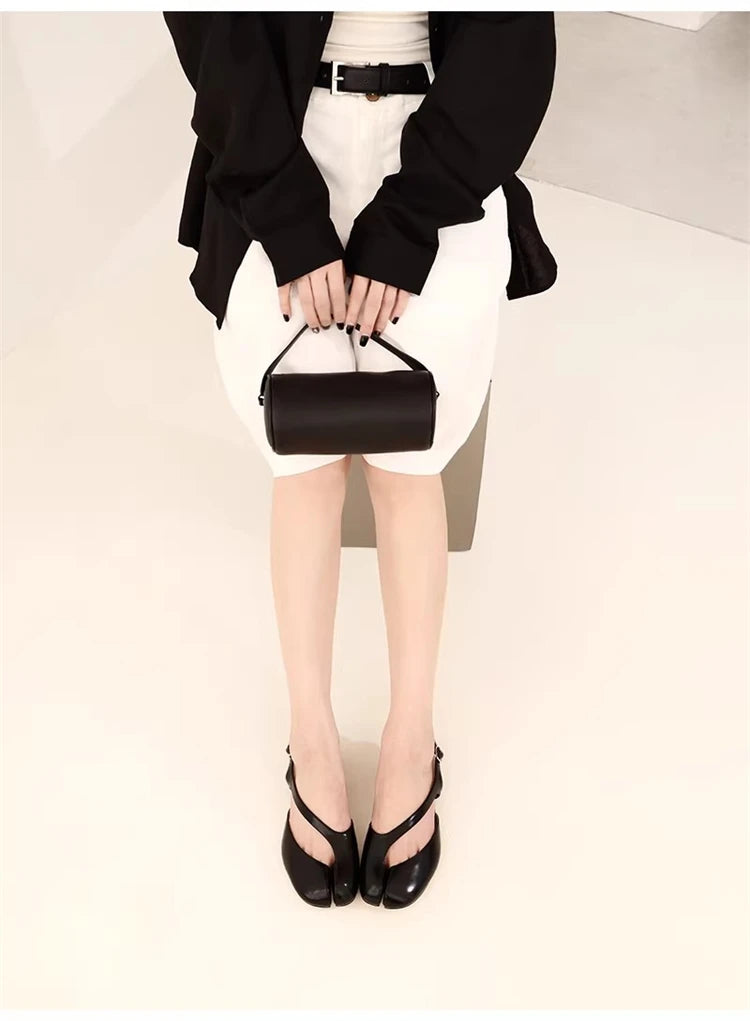 Luxury Tabi Flat Sandals Women Summer Patent Leather Split Toe Slingbacks Ballet Shoes Brand Designer Banquet Wedding Sandalias