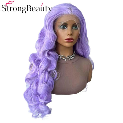 StrongBeauty Long Lace Front Wigs Synthetic Wavy Women Wig Heat Resistant Hair