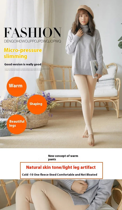 Thicken Thermal Tights Leggings Women Winter Fleece Velvet Thermo Stockings High Waist Elastic Slim Sexy