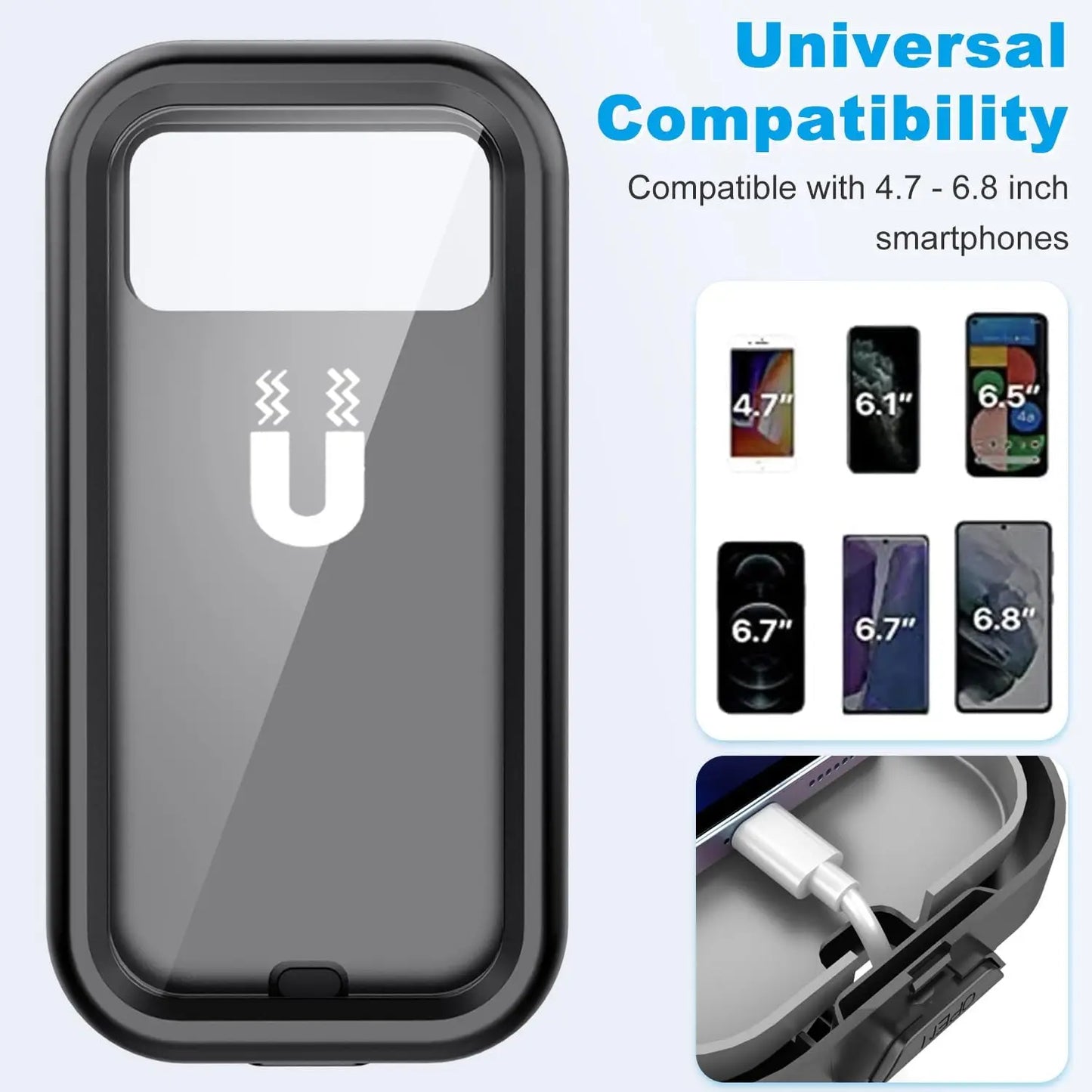 Waterproof Motorcycle Bike Mobile Phone Holder Universal Bicycle 360° Swivel Adjustable Motorcycle Holder for 4.7-6.8 in phones