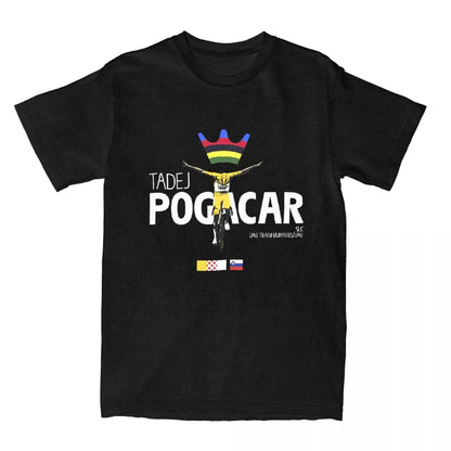 Men's Tadej Pogacar Cycling Pogi Team T-Shirts Cotton Clothing 2025 Summer Tour-De France Women Short Sleeves O-Neck Tshirt Tops