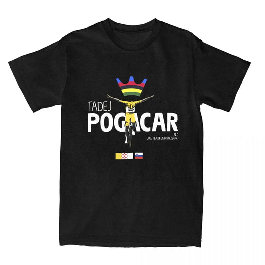 Men's Tadej Pogacar Cycling Pogi Team T-Shirts Cotton Clothing 2025 Summer Tour-De France Women Short Sleeves O-Neck Tshirt Tops