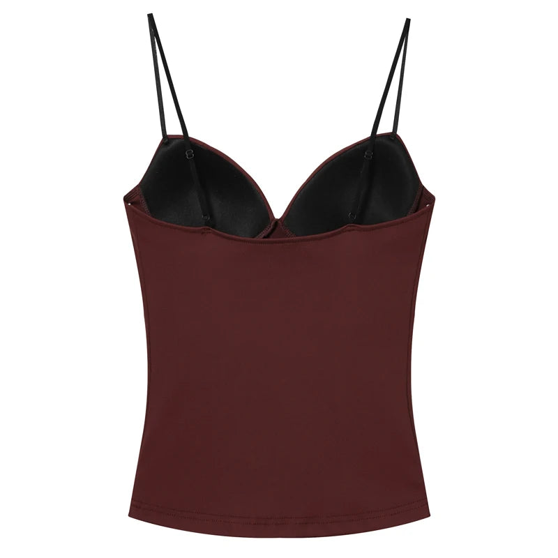 Women's Tops Bustier Corset Crop Slip Top Women Bodycon Backless Sexy Tops 2026New Brown Black Gray Camisole Vest Female Fashion