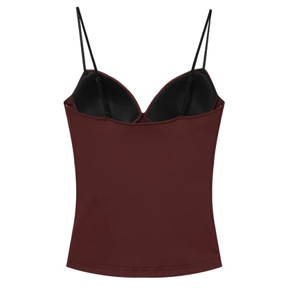 Women's Tops Bustier Corset Crop Slip Top Women Bodycon Backless Sexy Tops 2026New Brown Black Gray Camisole Vest Female Fashion