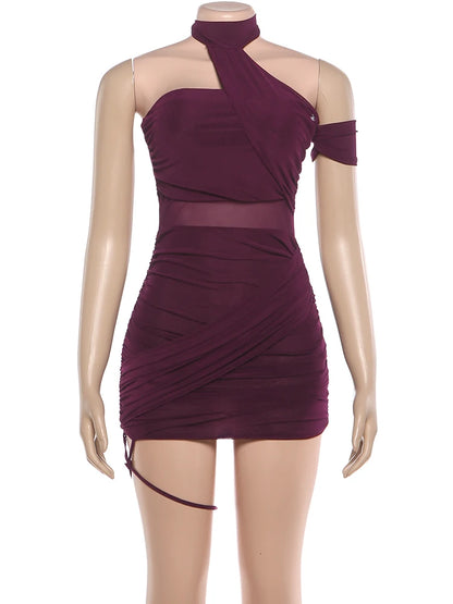 Weird Puss See Through Sexy Women Dress Y2K Cross Bandage Backless Halter Sleeveless Summer Trend Midnight Clubwear Mini Bodycon
