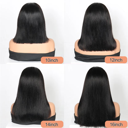 Bob Wig Human Hair 13X4 Lace Front Wigs 180% Density Straight Short Bob Frontal Wig L/T/4x4 Lace Wig Pre Plucked Natural Hair