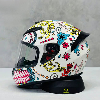 Unisex Design Little Turtle Model Full Face Motorcycle Helmet Reduces Wind Noise and Buffeting for Peaceful Riding All Seasons