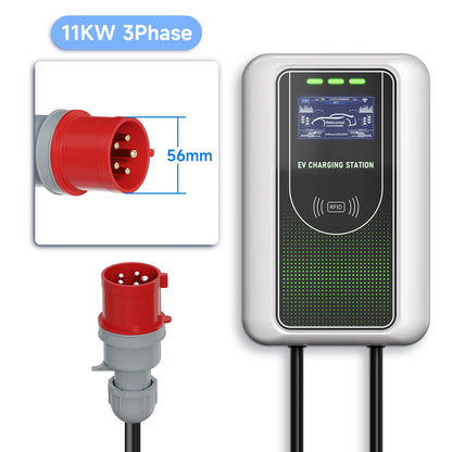 AFYEEV Type2 EV Charger 32A 7.6KW Charging Station Car Charger 11KW 22KW 3Phase EVSE Wallbox APP Bluetooth WiFi Remote Control