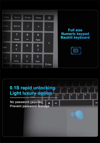 NEW 15.6" Windows 11 Pro Laptops Intel Core i9-10980HK 16GB RAM 1TB SSD Office Gamer Study notebook Computer PC