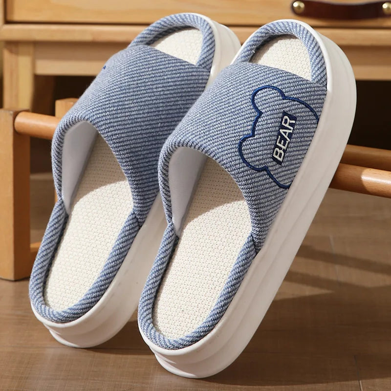 Platform Women's Slippers Flats Indoor Spring Summer Luxury Designer Shoes Girls Casual Soft Sole Cartoon Home Slides Elegant