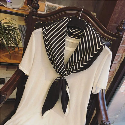 Luxury2025Square Silk Scarf for Women 90*90Hijab Hair Bands Neckerchief Female Satin Shawl Ribbon Headband Fashion Wraps