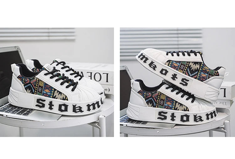 Men's White Sneakers 2025 New Arrival Fashionable Casual Shoes Durable Anti-slip Thick-soled Elevator Comfortable Breathable Eas