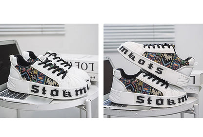 Men's White Sneakers 2025 New Arrival Fashionable Casual Shoes Durable Anti-slip Thick-soled Elevator Comfortable Breathable Eas