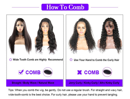 13×6 HD Lace Frontal Curly Wigs Glueless Wigs Human Hair 13×4 400 Density Curly 360 HD Transparent Lace Wig PrePlucked For Women