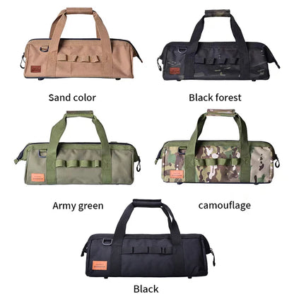 Camping tool storage bag,large-capacity tool kit, can be hung with a climbing buckle, high toe nail,Five colors to choose from