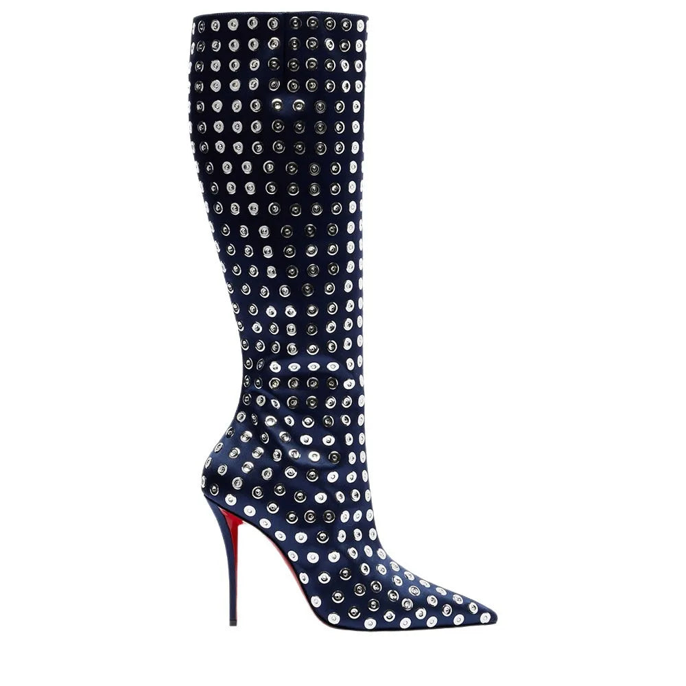 European andAmerican sexy suede leopardprint pointed stagewalking shoes,women's fashion slim high heels,side zipper banquetboots