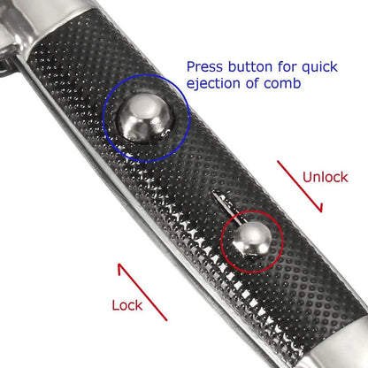 9 Inch Stainless Steel Folding Combs Switch-Blade Folding Pocket Comb Men Portable Trimmer Comb Hair Accessories